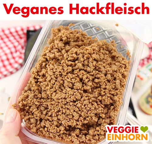 Veganes Hackfleisch in der Packung Veganes Hackfleisch in der Packung