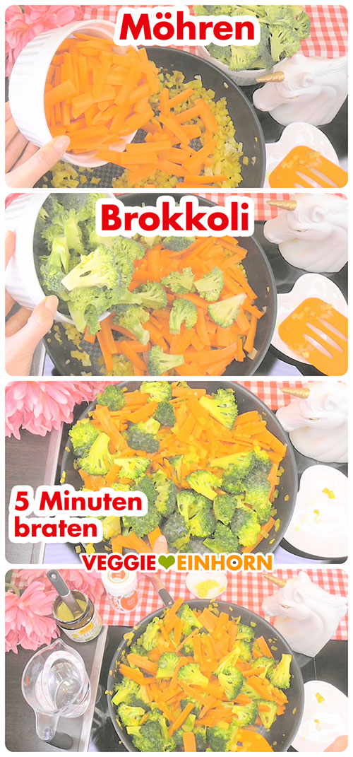 Möhren und Brokkoli braten