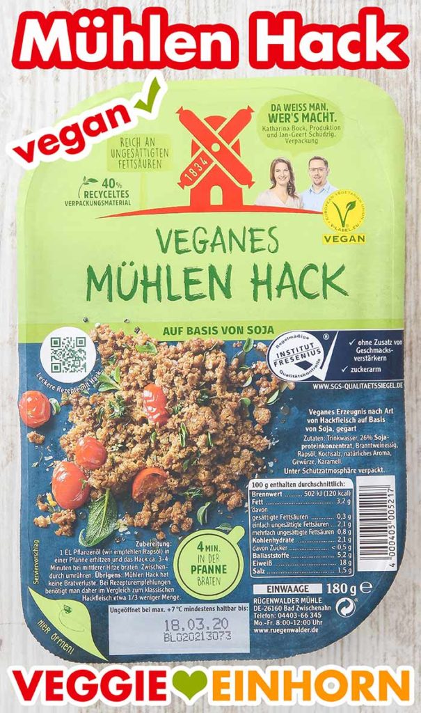 Eine Packung vegetarisches Mühlen Hack