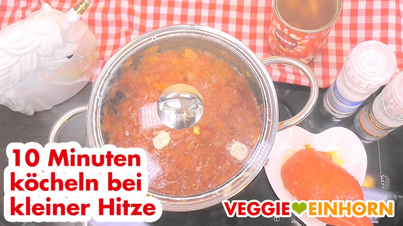 Rezept Schritt für Schritt Anleitung | Einfacher VEGANER BOHNENEINTOPF | Schnell gemacht mit Bohnen und Tomaten aus der Dose | Veganes Rezept