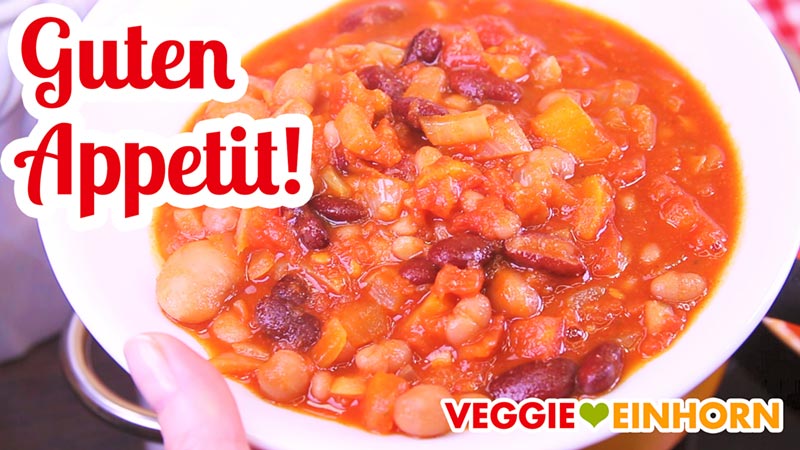 Rezept Schritt für Schritt Anleitung | Einfacher VEGANER BOHNENEINTOPF | Schnell gemacht mit Bohnen und Tomaten aus der Dose | Veganes Rezept