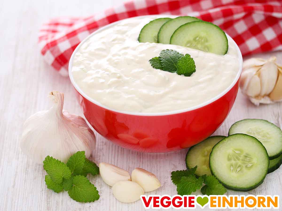 Cashew Tzatziki Veganes Tzatziki mit Cashews und Tofu