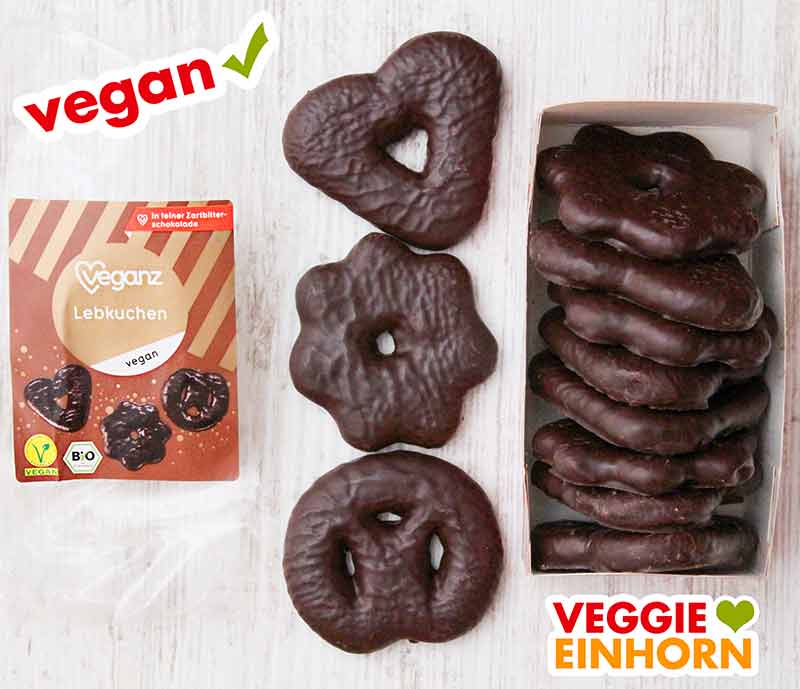 Lebkuchen von Veganz Eine geöffnete Packung vegane Lebkuchen von Veganz