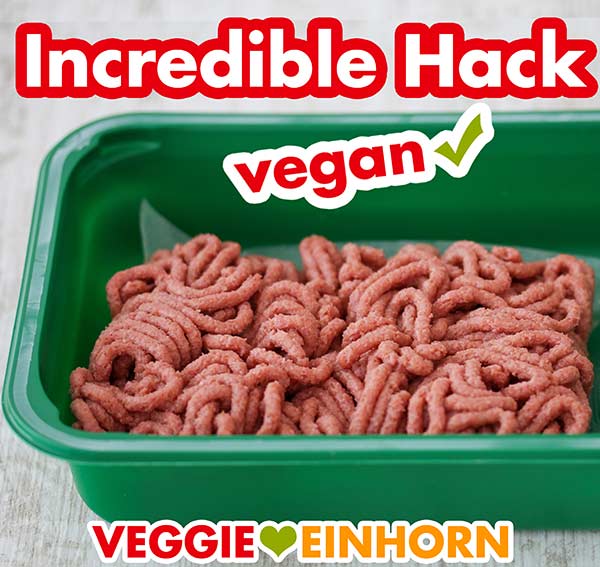 Veganes Incredible Hack in der geöffneten Packung