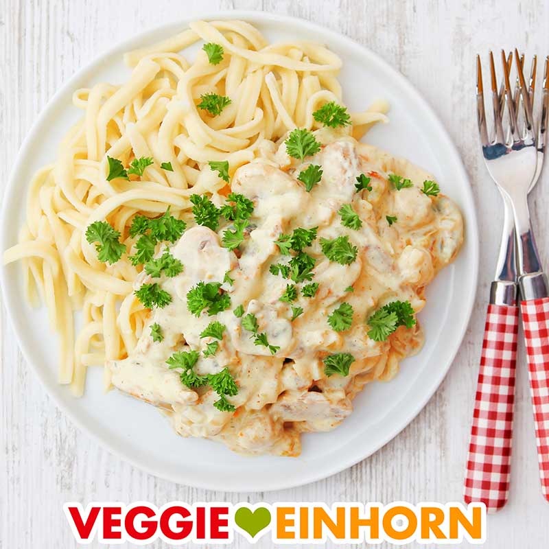 Vegetarisches Geschnetzeltes mit Spätzlen