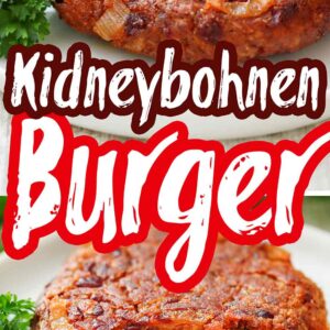 Burger Patties aus Kidneybohne auf einem Teller