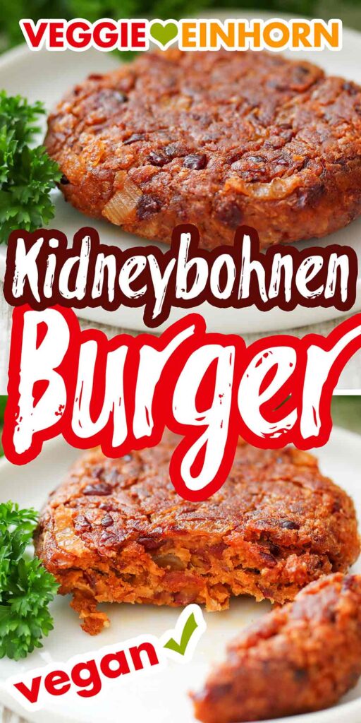 Burger Patties aus Kidneybohne auf einem Teller