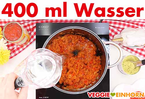 400 ml Wasser zufügen.