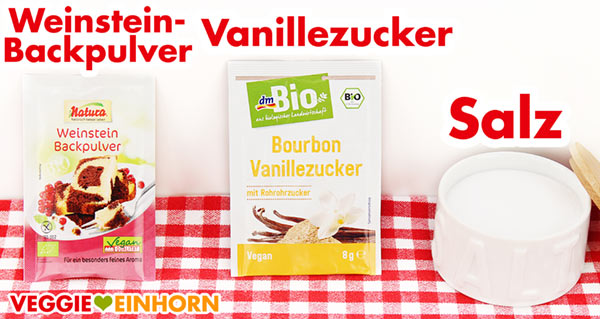 Weinsteinbackpulver, Zucker, Salz Weinsteinbackpulver, Zucker, Salz