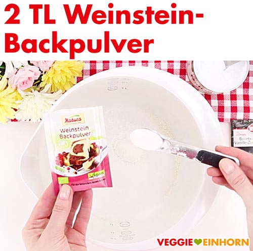 Weinsteinbackpulver zufügen zum Muffin Teig