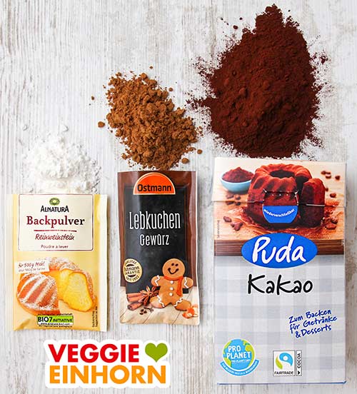 Alnatura Backpulver mit Reinweinstein, Ostmann Lebkuchen Gewürz, Puda Kakaopulver von Penny Weinsteinbackpulver, Lebkuchengewürz, Backkakao