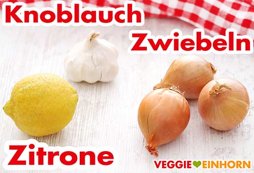 Zitrone, Knoblauch und Zwiebeln Zitrone, Knoblauch und Zwiebeln