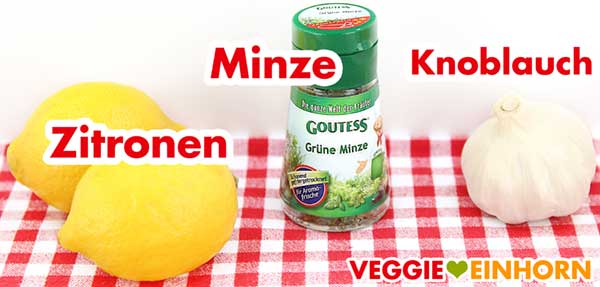 Zitronen, Minze und Knoblauch für Rote Linsensuppe Zitronen, Minze und Knoblauch für Rote Linsensuppe