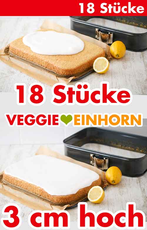 Zitronen Blechkuchen aus der Kaiser Springform Veganer Blechkuchen mit Zuckerguss aus der rechteckigen Springform