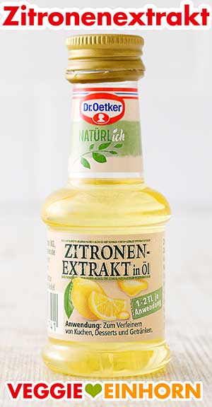 Natürliches Zitronenextrakt in Öl von Dr. Oetker Eine Flasche Zitronenextrakt von Dr. Oetker
