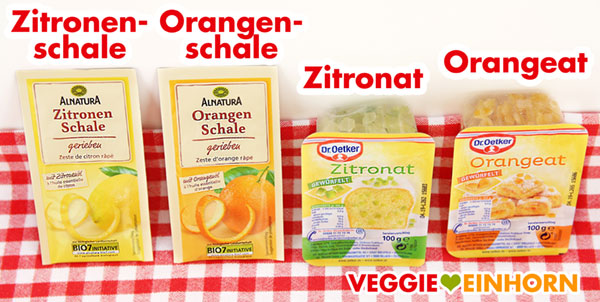Zitronenschale Orangenschale Zitronat Orangeat