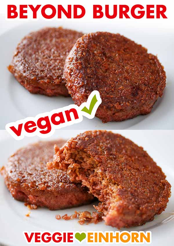 Gebratene Beyond Meat Burger Gebratene Beyond Burger Patties auf einem Teller