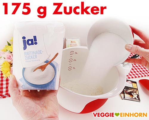 Zucker zufügen zum Muffinteig