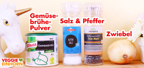 Knorr Gemüsebrühe Pulver, Alpensalz, Herbaria Pfeffer Trio Noir, eine Zwiebel Gemüsebrühe Pulver, Salz und Pfeffer, Zwiebel