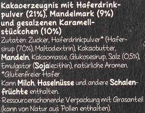 Zutaten Lindt Hello Salted Caramel Zutaten von Lindt Hello Vegane Schokolade Salted Caramel