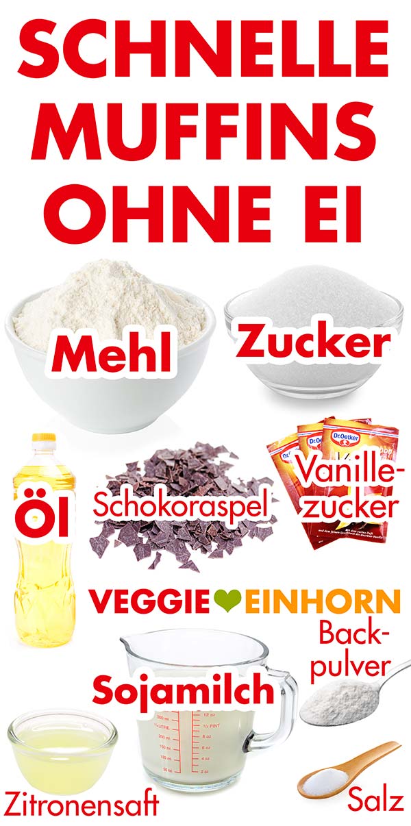 Muffinteig ohne Ei Zutaten für Muffinteig ohne Ei mit Öl