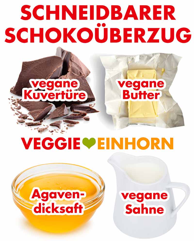 Zutaten für den schneidbaren Schokoüberzug Zutaten für den Schokoladenüberzug