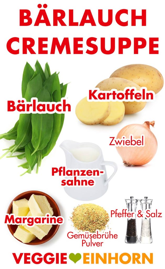 Zutaten für Bärlauchcremesuppe