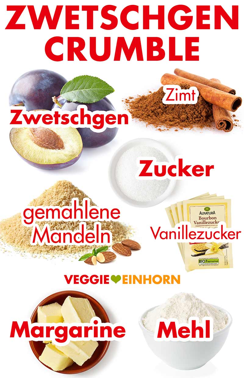 Zwetschgen Crumble Zutaten