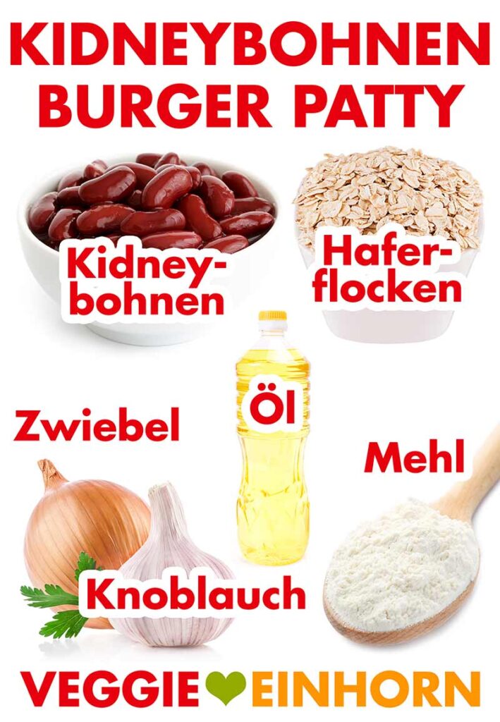 Zutaten für die Kidneybohnen Burger Patties Zutaten für die Kidneybohnen Burger Patties