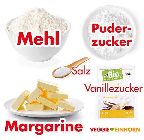 Zutaten für vegane Butterplätzchen