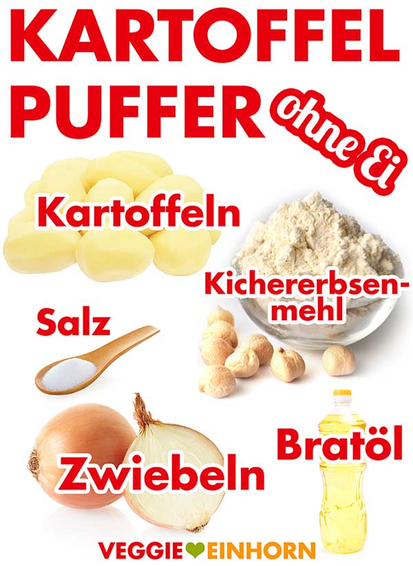 Zutaten für vegane Kartoffelpuffer ohne Ei