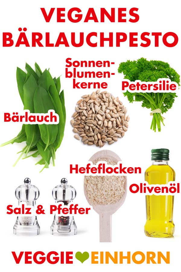 Zutaten für veganes Bärlauchpesto