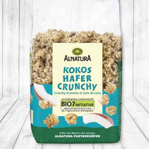 Eine Packung Alnatura Kokos Hafer Crunchy