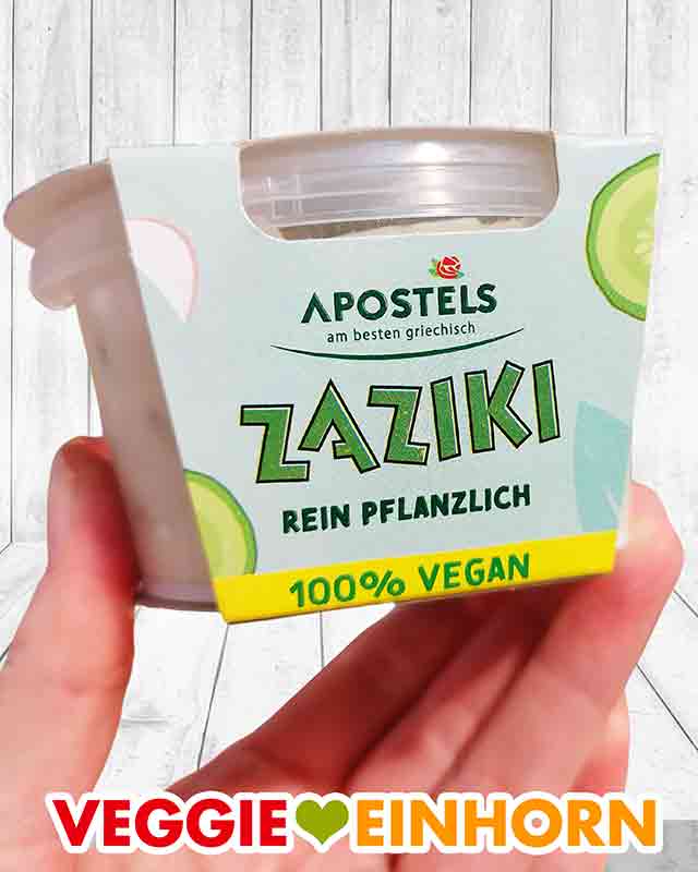 Ein Becher veganer Zaziki von Apostels