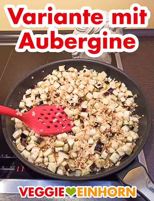 Aubergine mit braten Auberginenwürfel mit anbraten