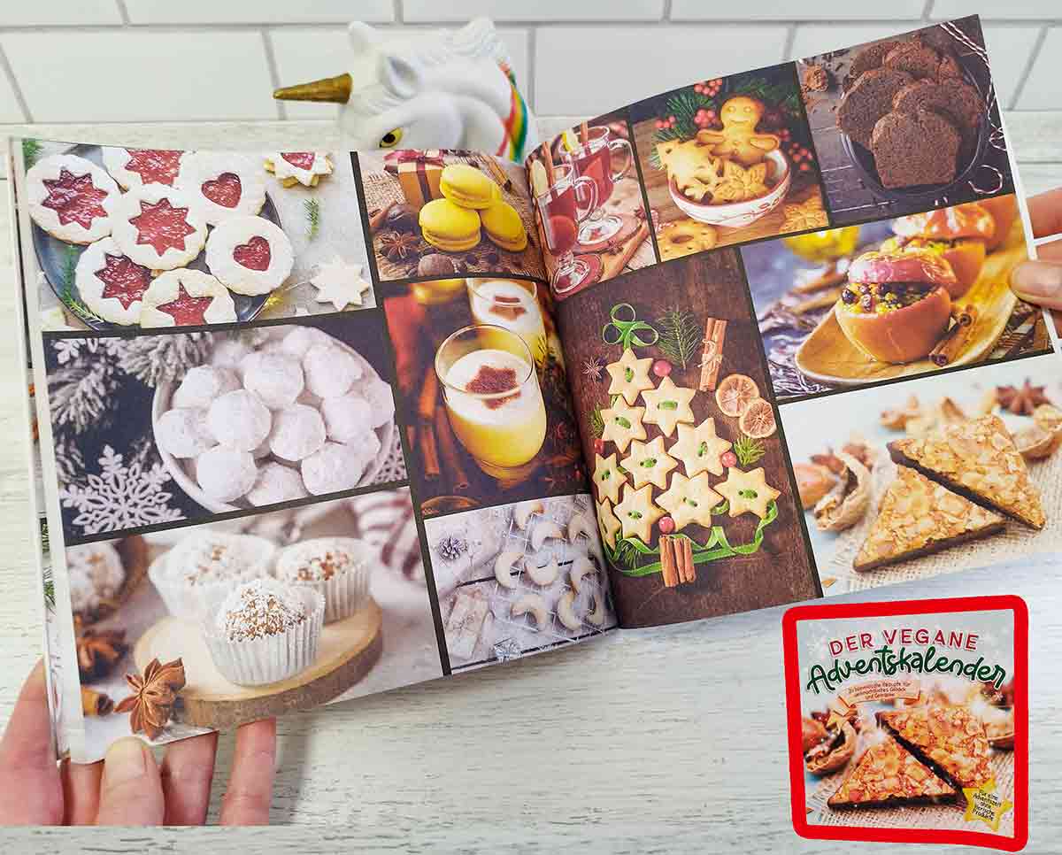 Fotos von veganem Weihnachtsgebäck im Buch Der Vegane Adventskalender Fotos im Buch Der vegane Adventskalender von Maria Bachmann