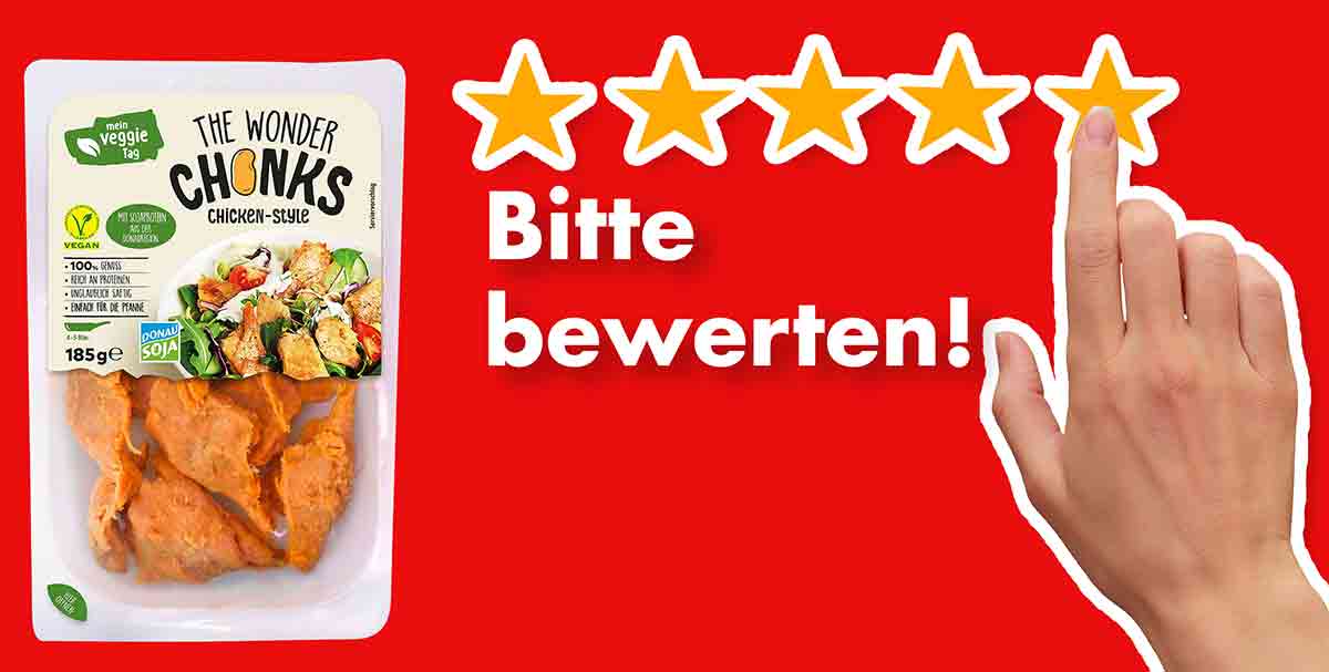 Bitte bewerte die veganen Chicken Chunks von Aldi mein Veggie Tag. Bewertungen Aldi Wonder Chunks Chicken