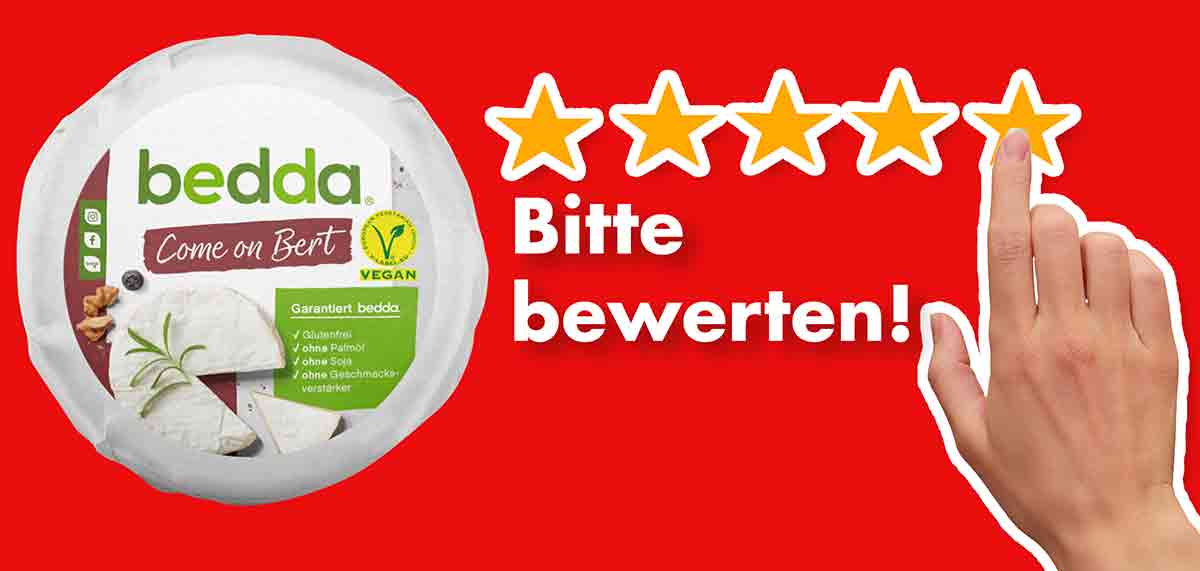 Bitte bewerte den veganen Camembert von bedda. Bewertungen bedda Come on Bert