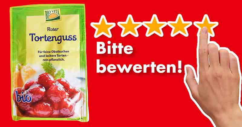 Bitte bewerte den veganen roten Tortenguss mit Agar-Agar von Biovita. Bewertungen Roter Tortenguss Biovita
