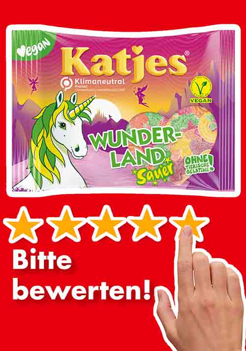 Bitte bewerte die Wunderland Sauer Fruchtgummis von Katjes. Bewertungen Katjes Wunderland Sauer
