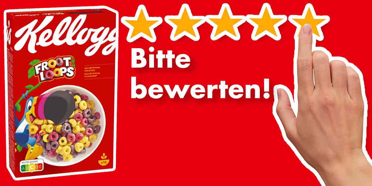 Bitte bewerte die Kellogg's Froot Loops. Bewertungen Froot Loops