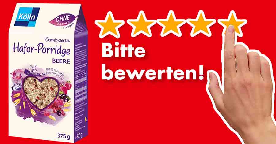 Bitte bewerte das vegane Hafer Porridge mit Beeren von Kölln. Bewertungen Kölln Hafer Porridge Beere