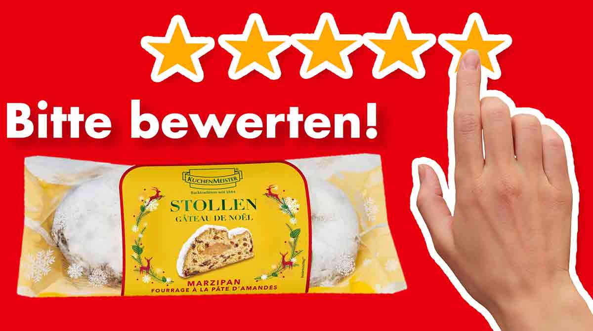 Bitte bewerte den veganen Edel-Marzipanstollen von Kuchenmeister. Bewertungen Kuchenmeister Edel-Marzipanstollen