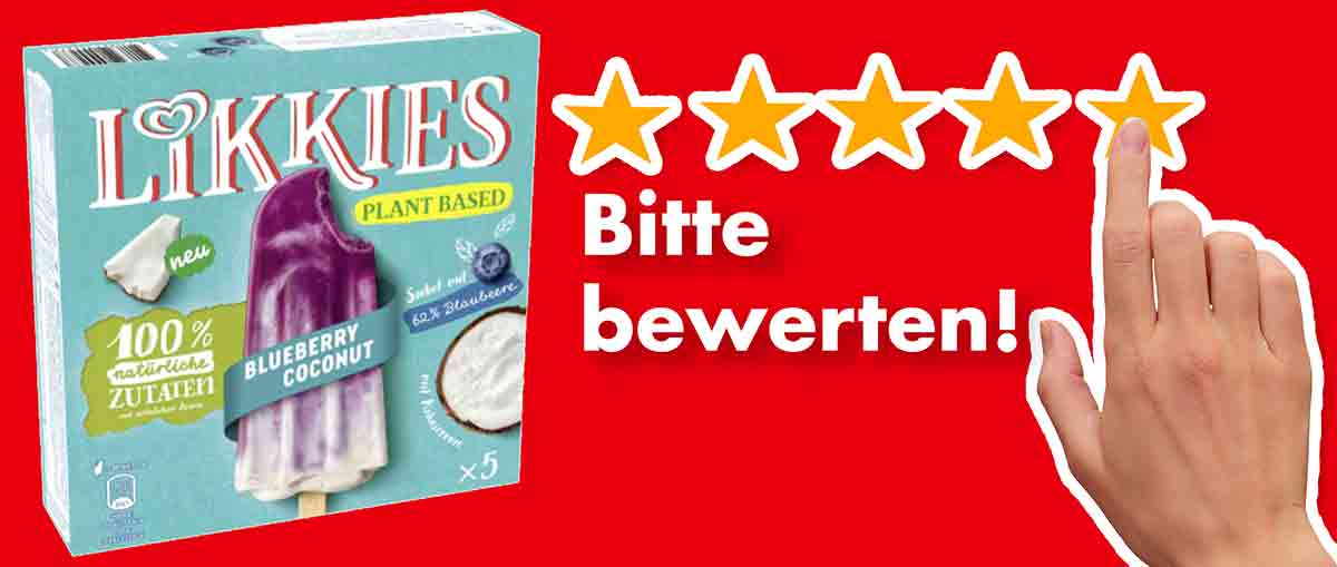 Bitte bewerte das Likkies Blueberry Coconut von Langnese. Bewertungen Likkies Blueberry Coconut