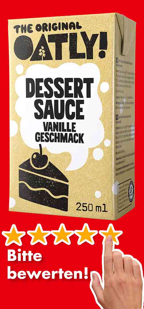 Bitte bewerte die vegane Dessertsauce mit Vanillegeschmack von Oatly. Bewertungen Vegane Vanillesoße von Oatly
