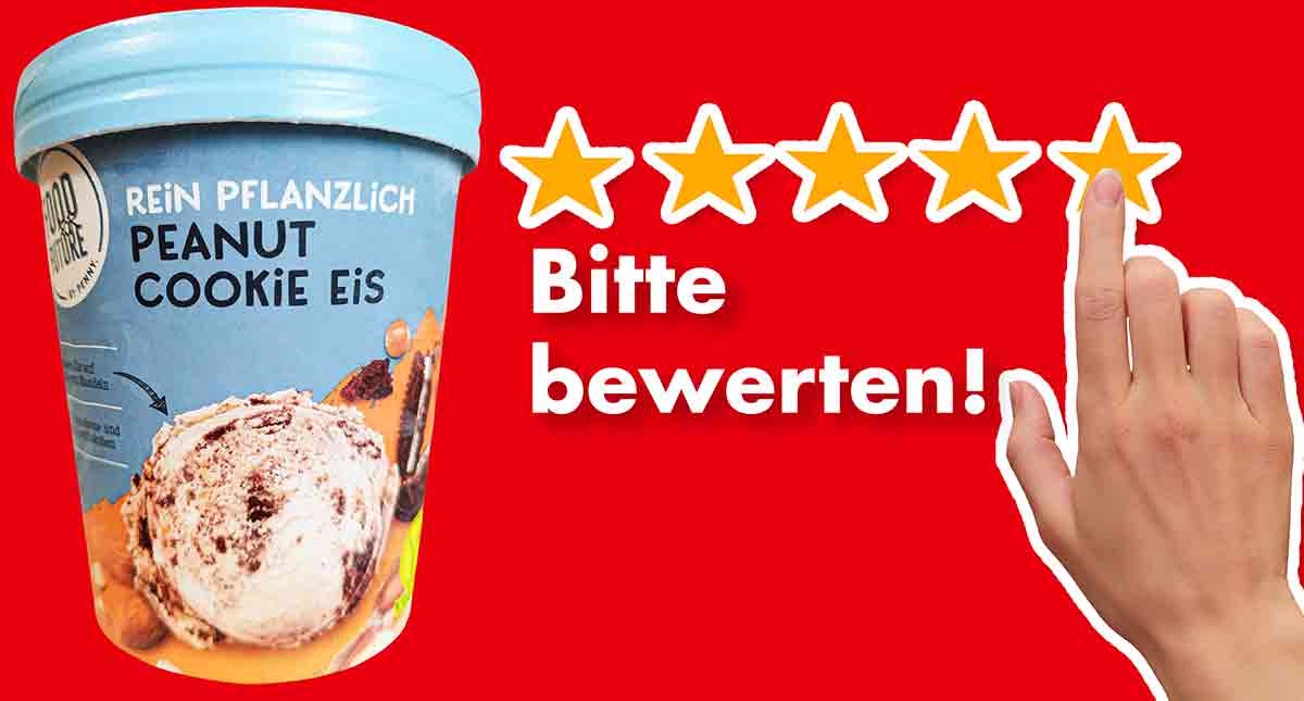 Bitte bewerte das vegane Peanut Cookie Eis von Penny. Bewertungen Food For Future Peanut Cookie Eis von Penny