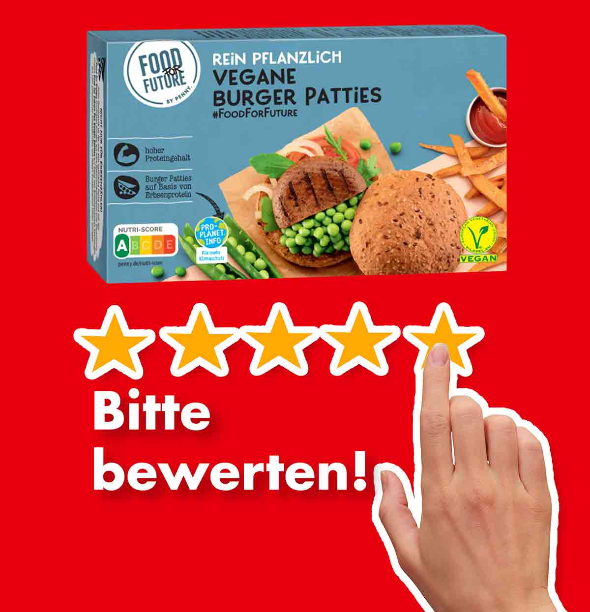 Bitte bewerte die tiefgekühlten veganen Burger Patties von Penny. Bewertungen Vegane Burger Patties aus der Tiefkühlung von Penny