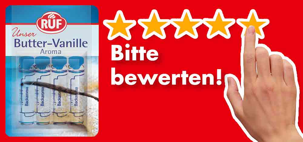 Bitte bewerte das Butter-Vanille-Aroma von RUF. Bewertungen RUF Butter Vanille Aroma