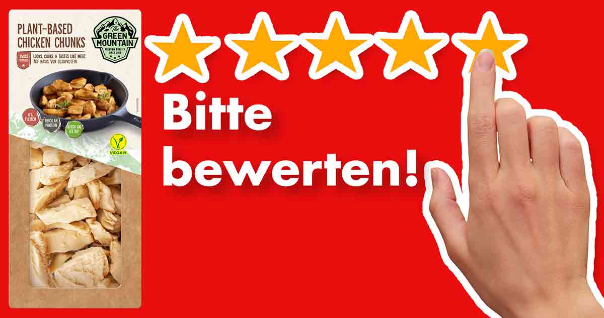 Bitte bewerte die veganen Chicken Chunks von The Green Mountain. Bewertungen Chicken Chunks von The Green Mountain