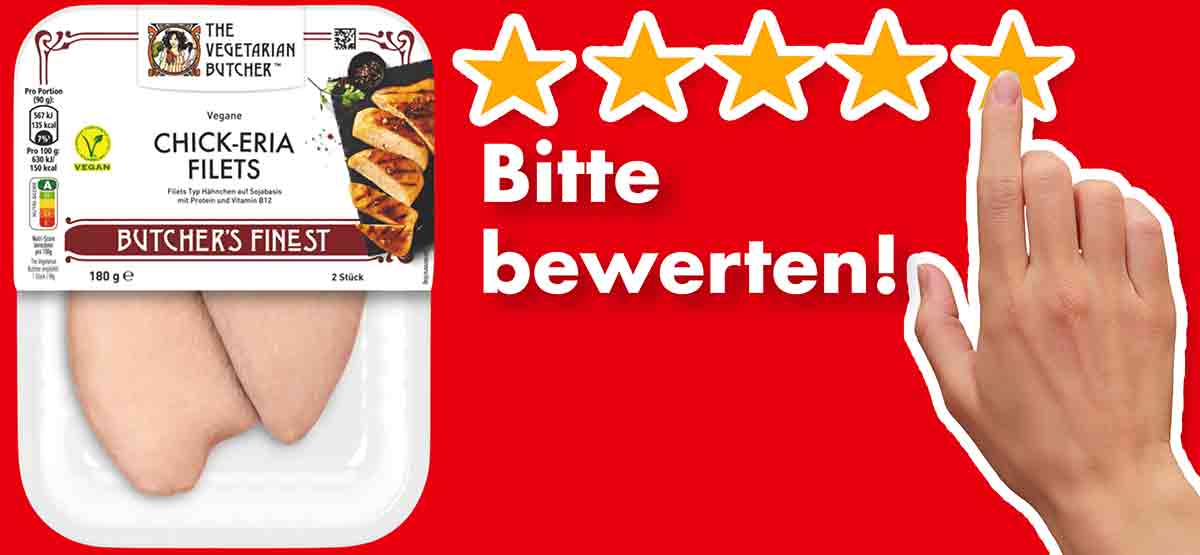 Bitte bewerte die veganen Chick-eria Filets von The Vegetarian Butcher. Bewertungen The Vegetarian Butcher Vegane Chick-eria Filets